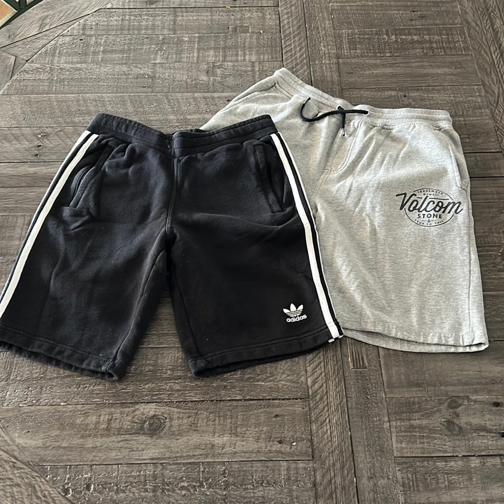 Volcom & Adidas sweatshirt material shorts. Size small men’s